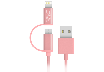 Cable Nylon Elegance 2en1 = Lightning + Micro USB