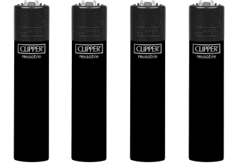 Briquets Large Clipper Black Solide