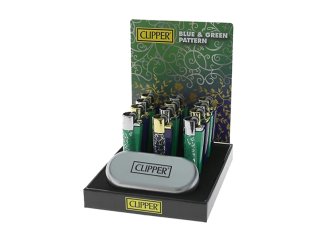 P.12 Briquets Clipper large Blue/Green pattern
