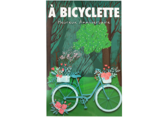 Paquet de 6 cartes anniversaire A Bicyclette