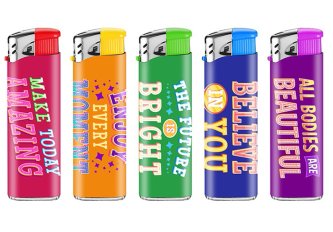 B.50 Briquets piézo Slogans