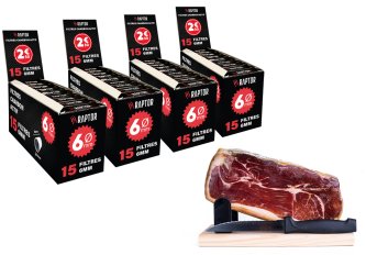 4 boîtes Raptor Filtre actif = 1 Jambon Serrano !