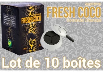 Lot 10 x B.1kg Charbon Fresh Coco Supreme