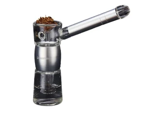 L.2 Coffrets pipe Champ High Aluminium Argent et Verre 12cm