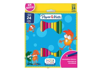 B.12 Étuis de 24 crayons de couleurs Papermate