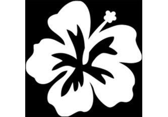 P.10 Stickers Fleur de Polynésie blanche