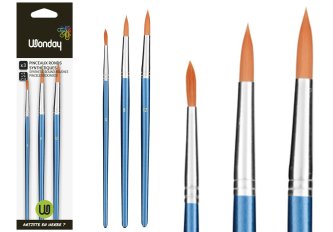 Sachets 3 pinceaux ronds