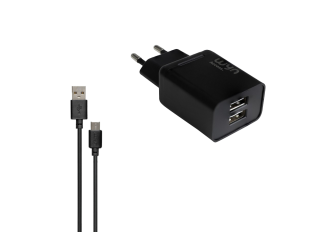 Chargeur secteur USB + câble micro-USB