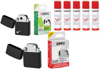 Pack Promo Zippo - 10 Inserts Butane + 10 Bouteilles de Gaz Offertes